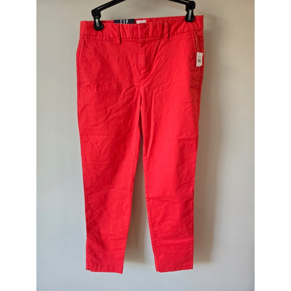 Gap Womens Red Slim City Crop Bi-Stretch Chino Pants Size 00